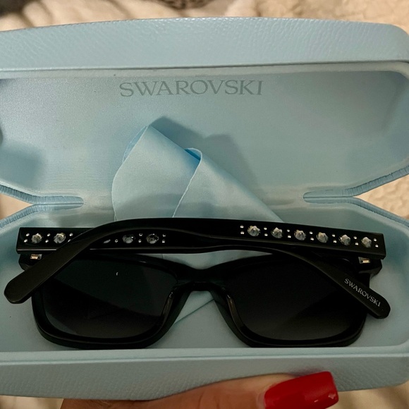 Swarovski Black Sunglasses with Crystal Accents - Picture 4 of 12
